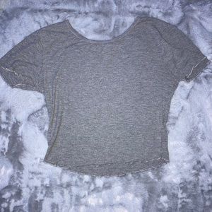 ruffle bottom grey crop top